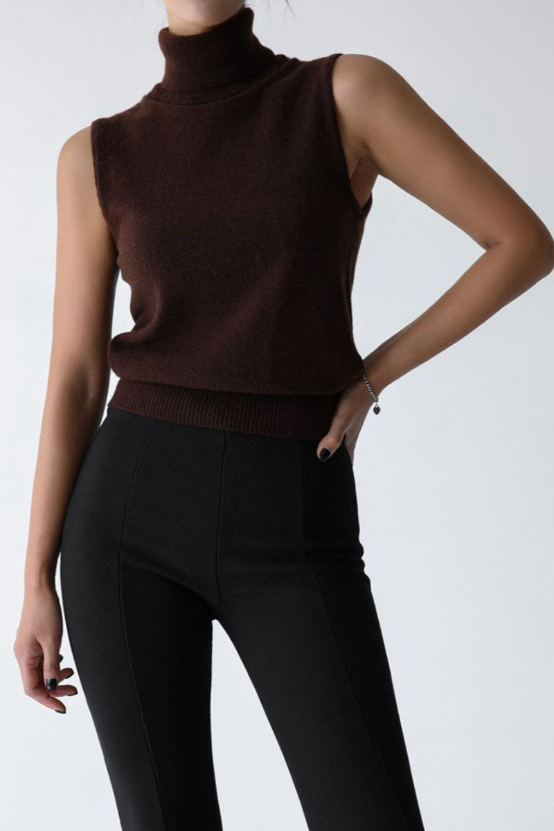 Sleeveless Turtleneck Fine Knit Sweater 9