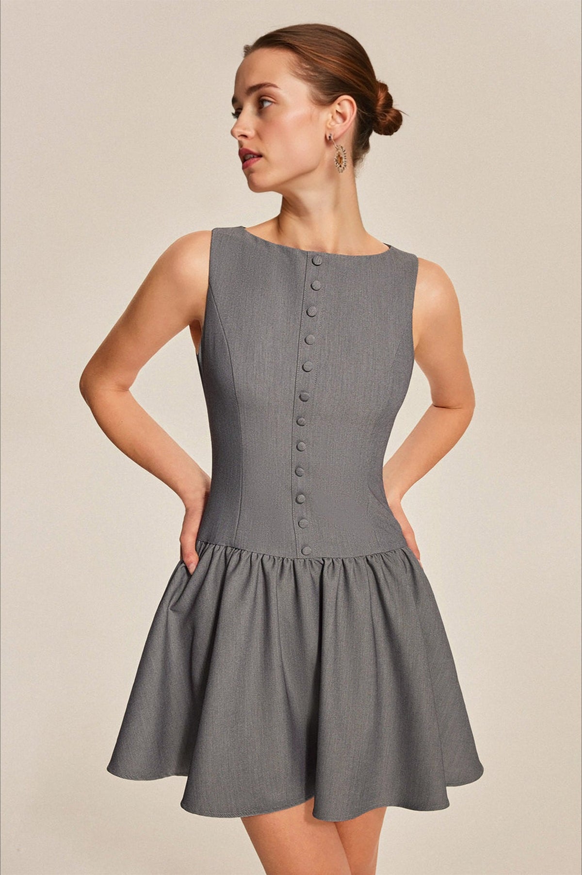 Elegant Ruffle A Line Work Dress