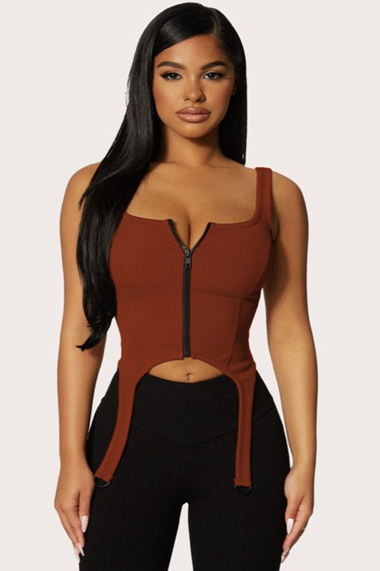 U Neck Zip Back Knit Top 5