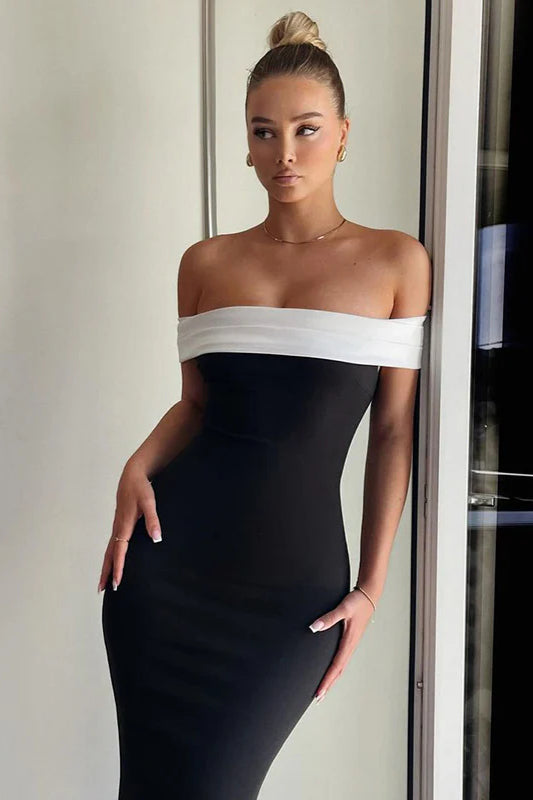 Off-shoulder Bodycon Long  Party Dress