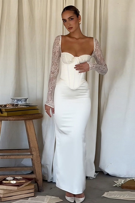 Long Sleeve Bodycon Maxi Lace Dress