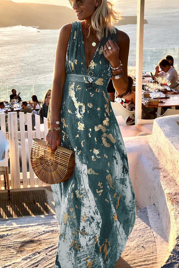 Chiffon Off Shoulder Ruffled High Split Maxi Dress - View 7