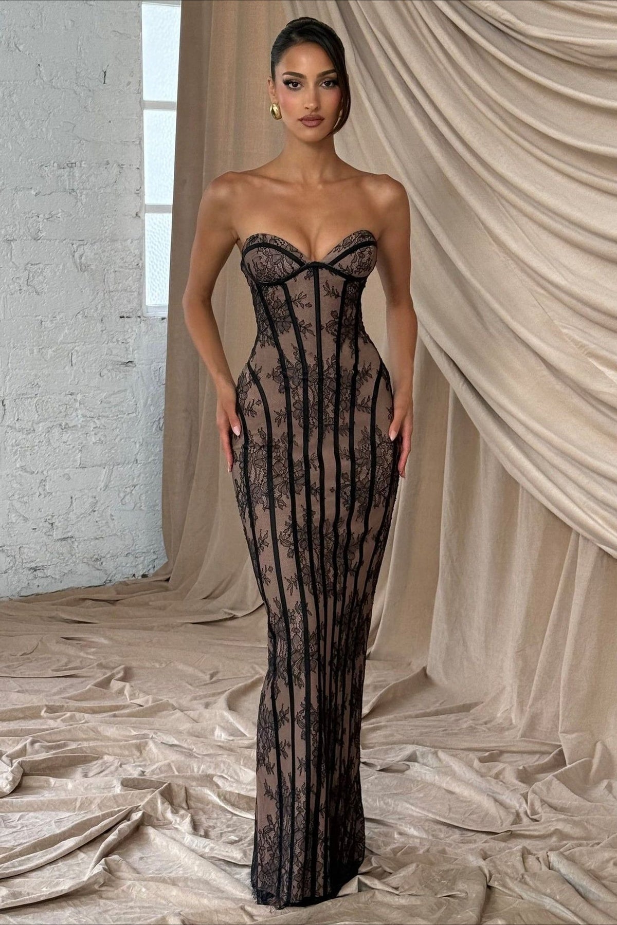 Lace Strapless Sweetheart Corset Mermaid Gown