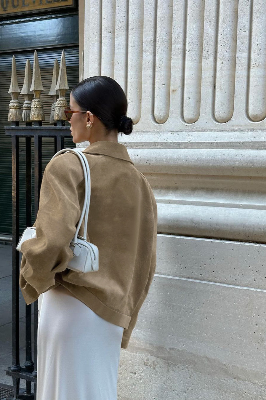 Brown Suede Commuter Coat for Stylish Everyday Wear