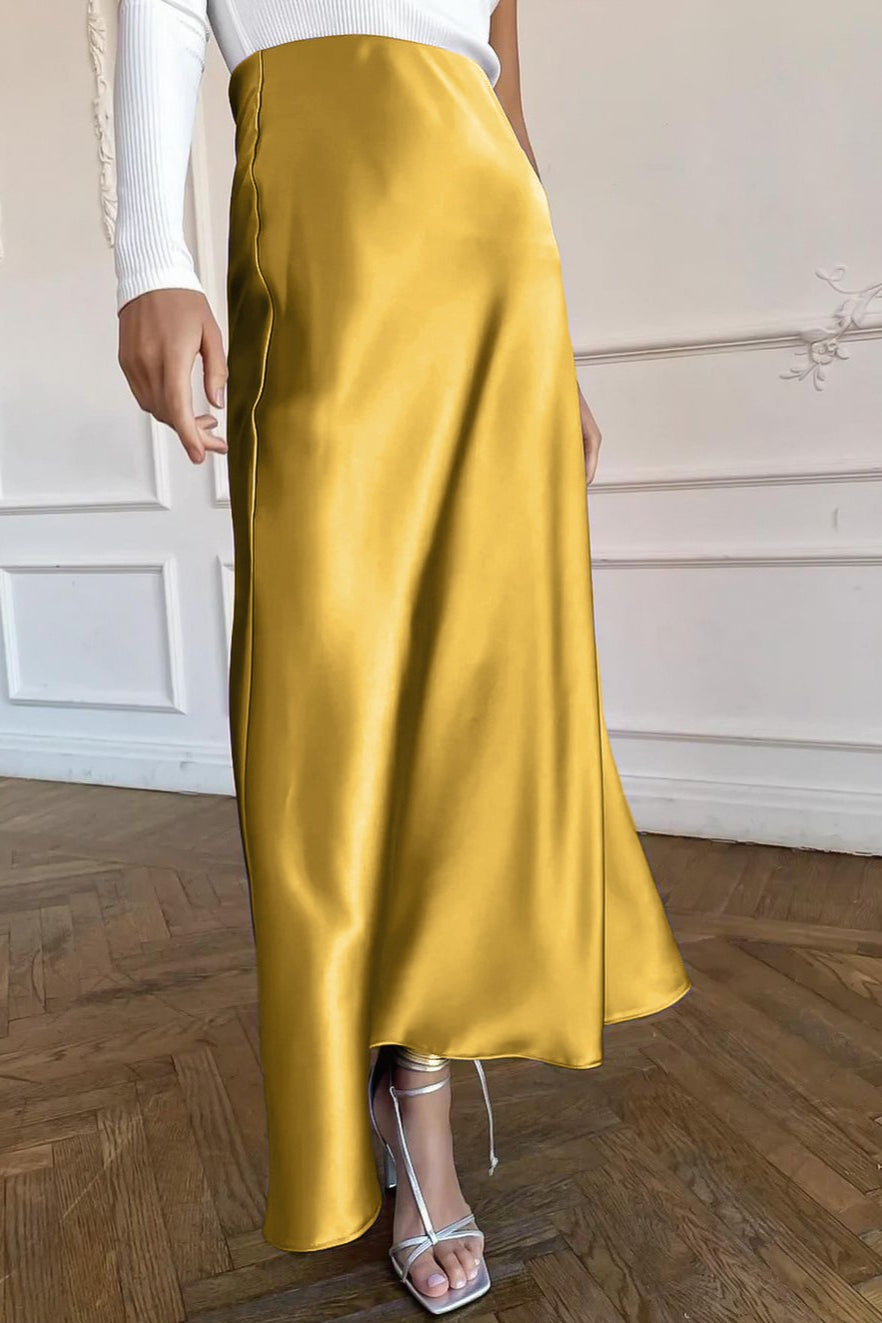 Satin Fishtail Maxi Skirt
