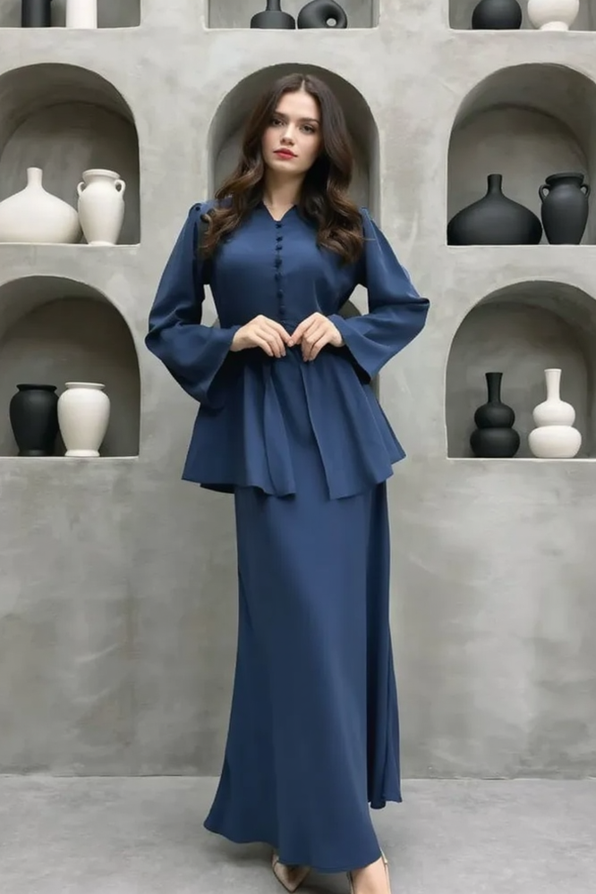 Solid Cardigan Dress Two Piece Work Set