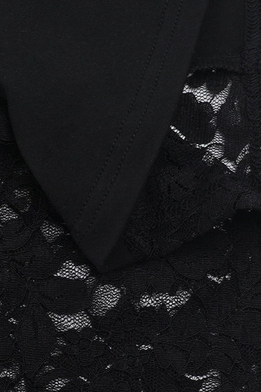 Lace V-Neck Backless Bodycon Maxi Dress