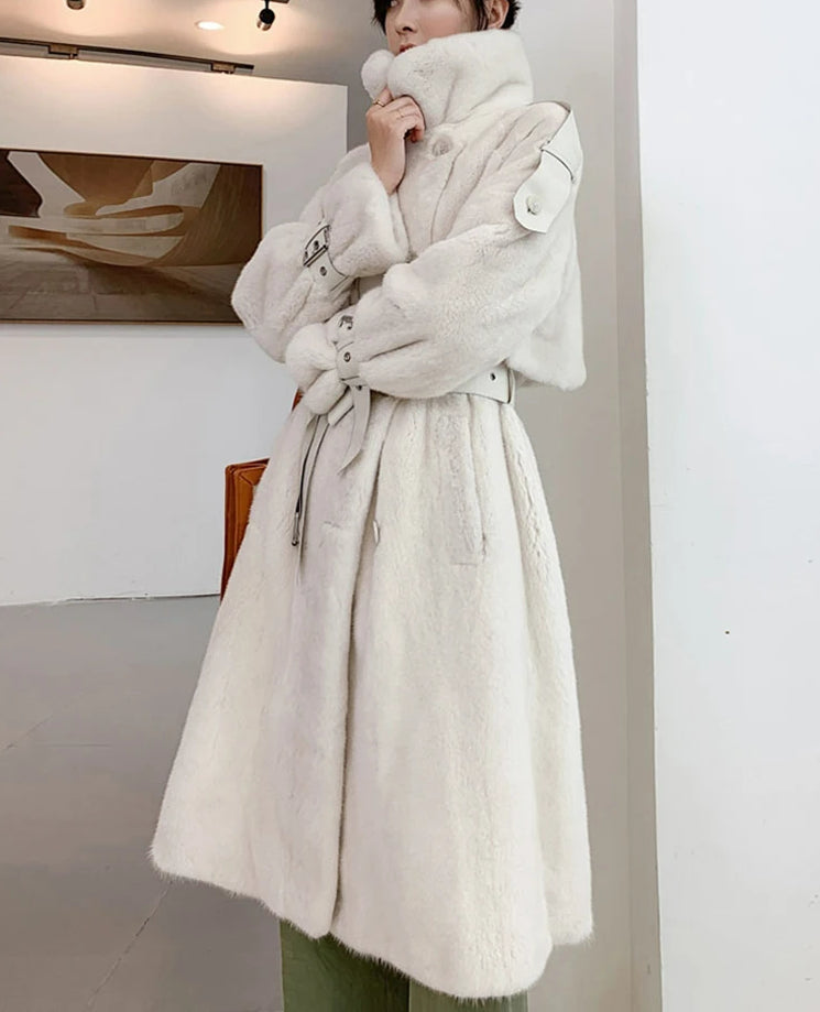 Faux Mink Fur Thick Winter Overcoat