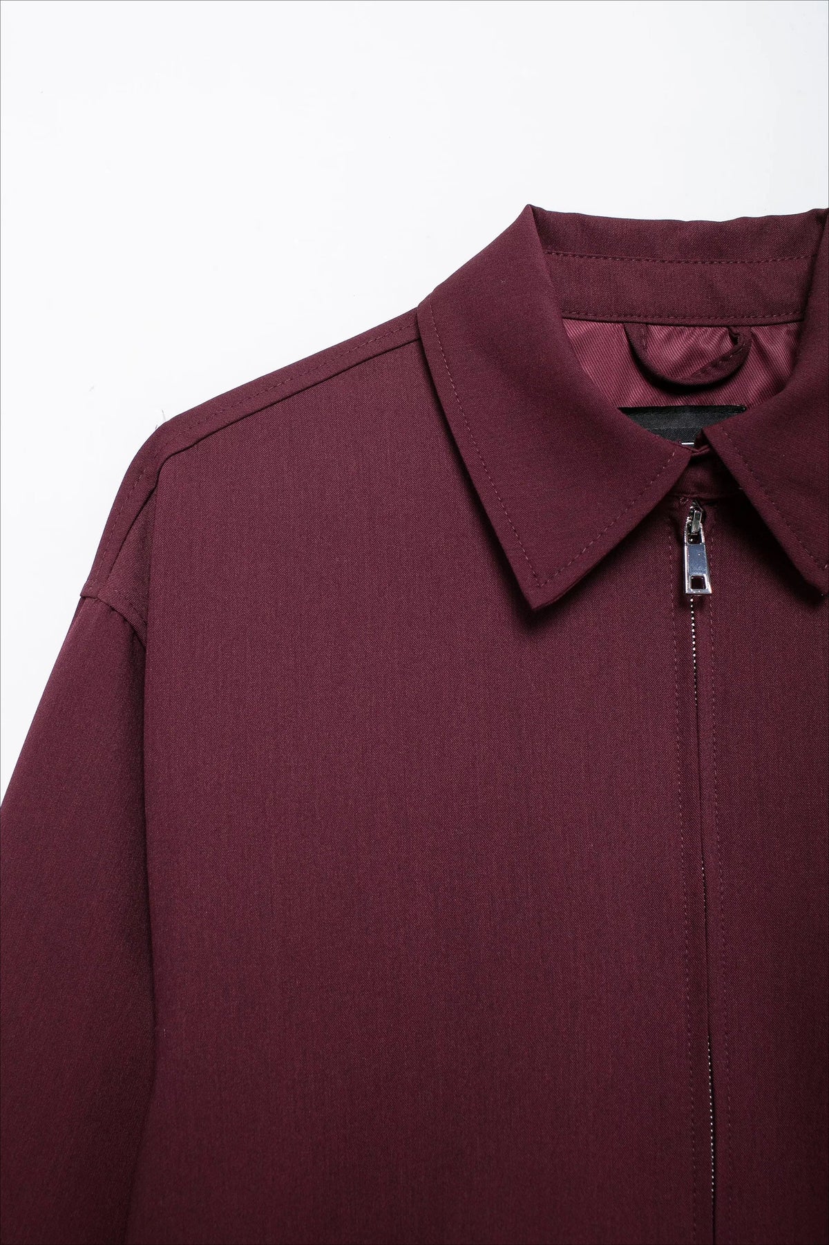 Burgundy Casual Zip Jacket 6