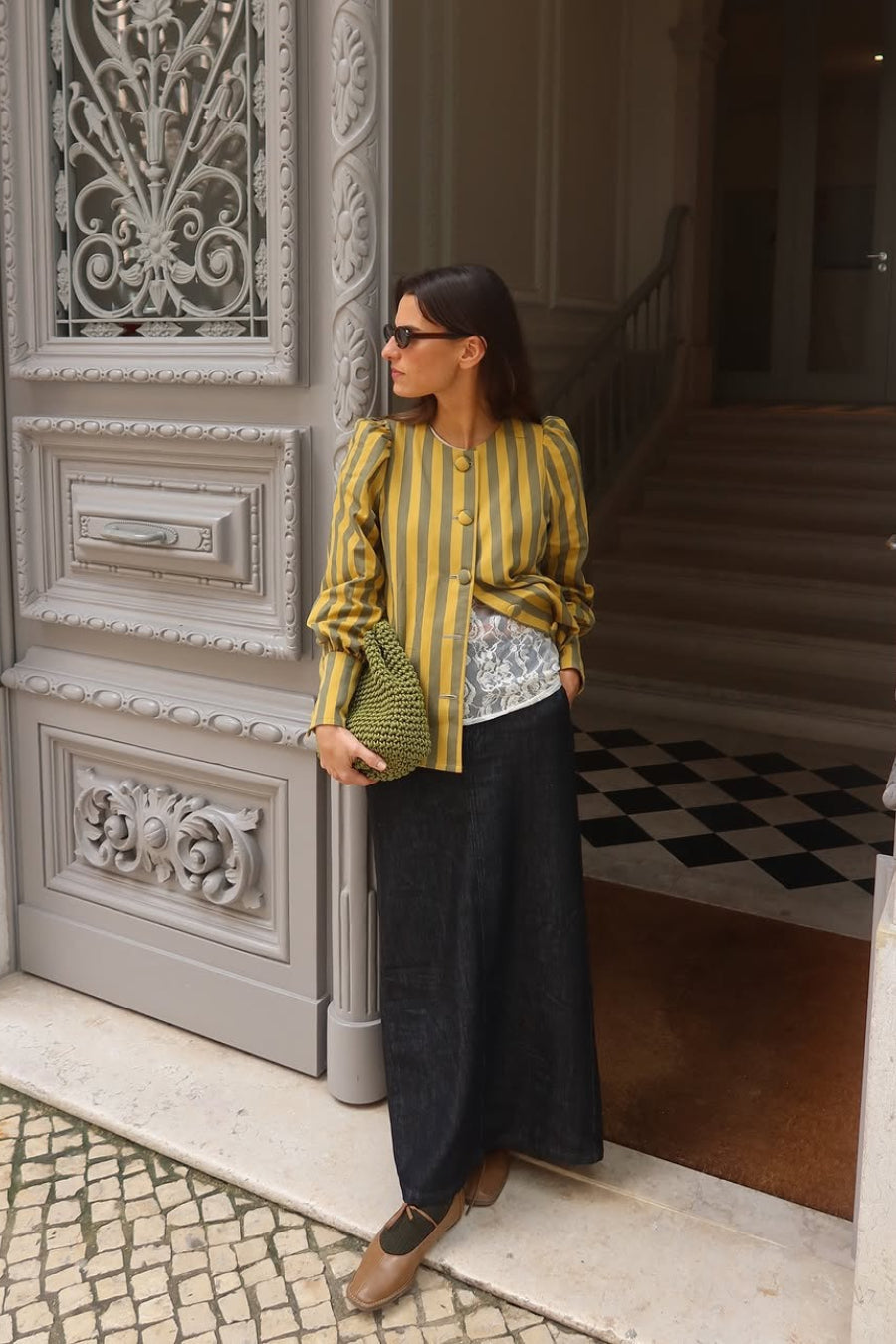 Versatile Stripe Puff Blouse