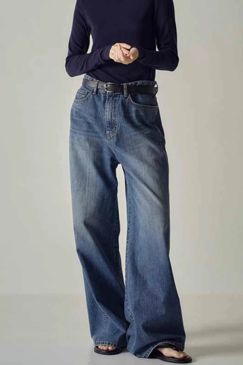 High Waist Black Wide Leg Jean