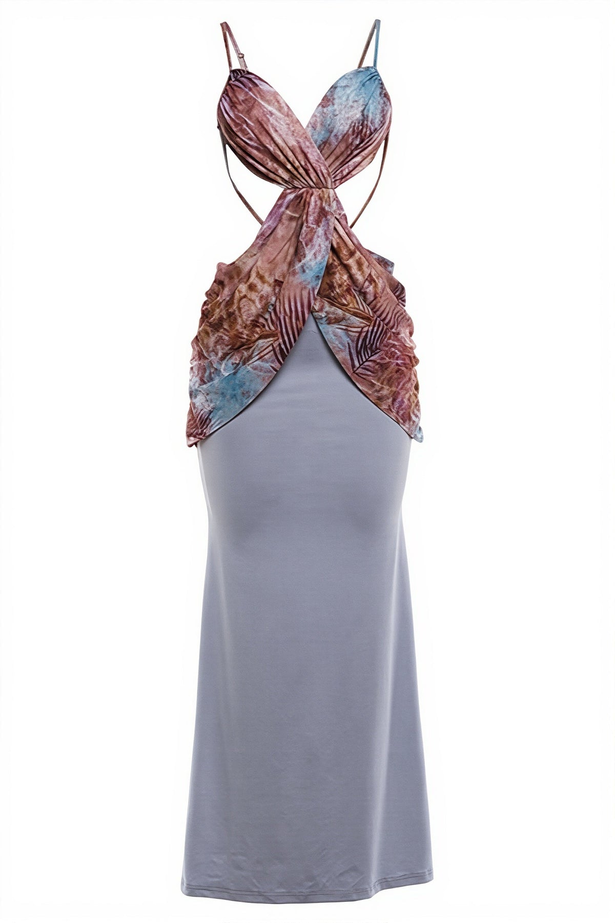 Tie Dye Open Back Strappy Slip Dress