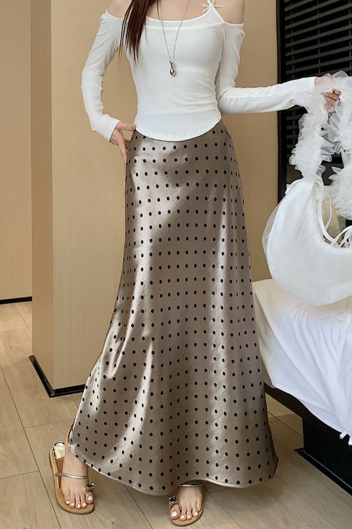 French Style Polka Dot Skirt - Fashionpara