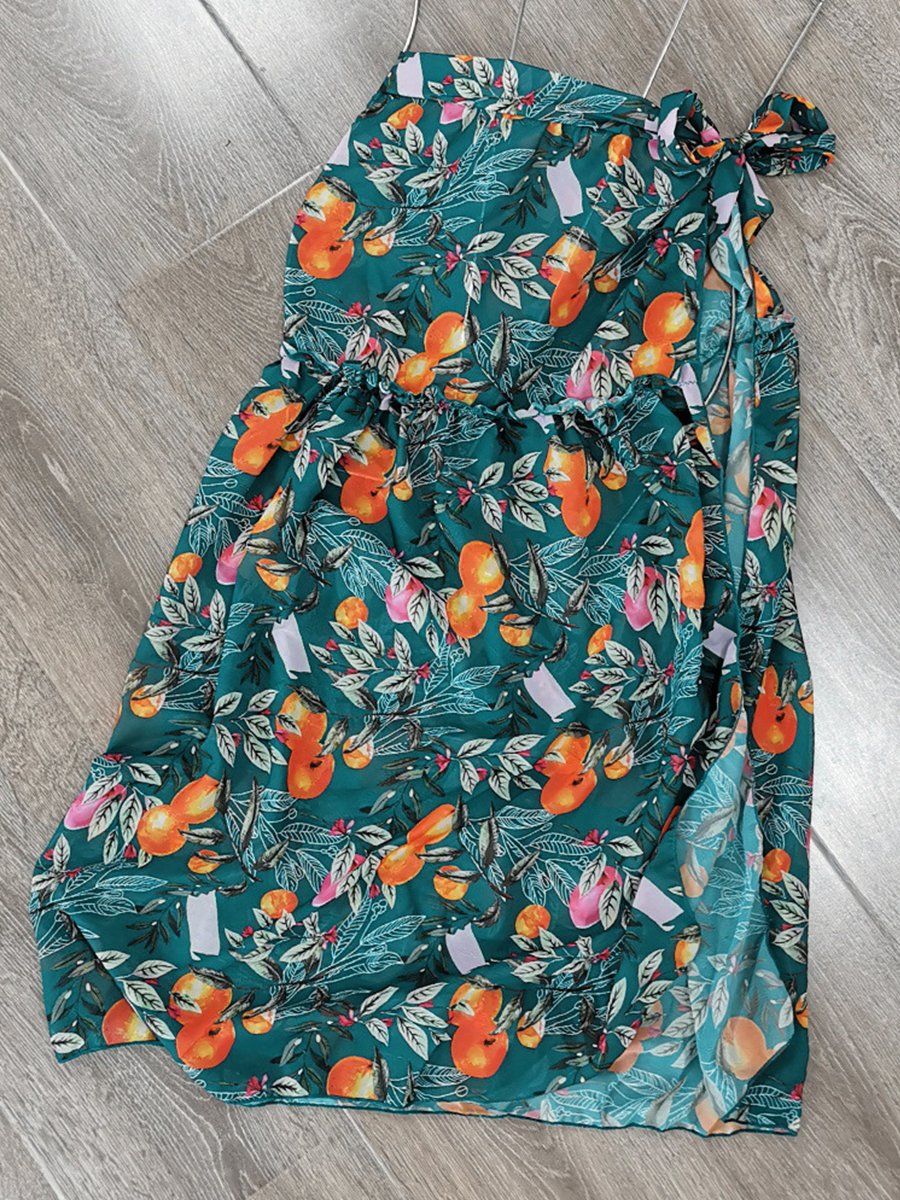 Print Strapless High Waist Bikini Set - Fashionpara