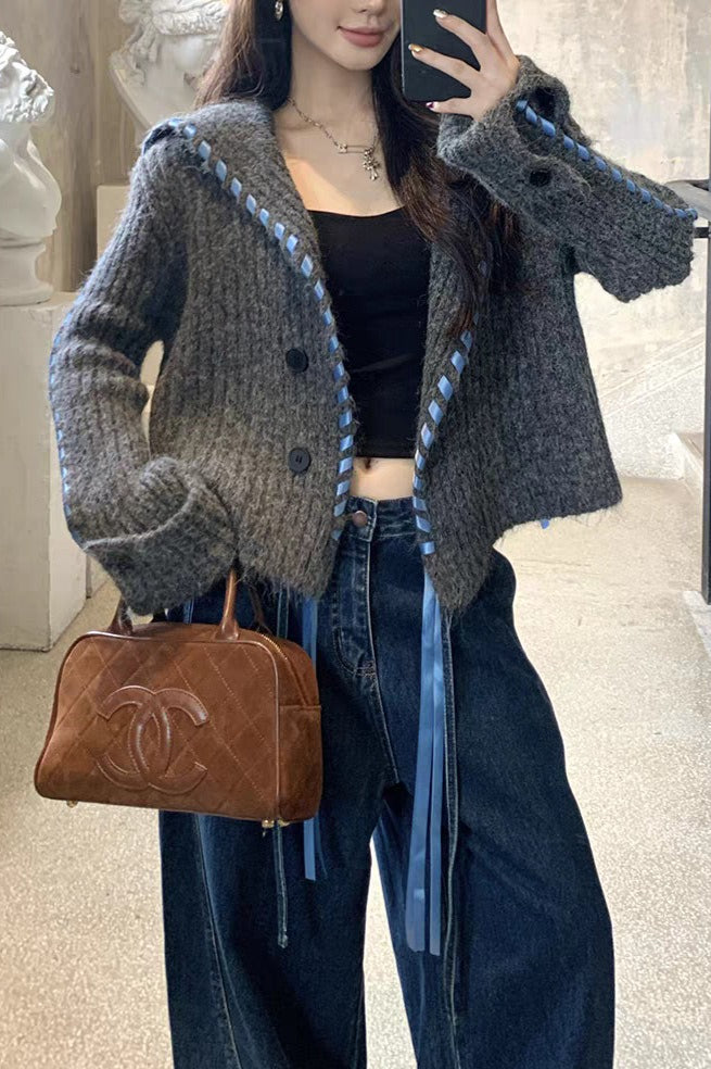 Handmade Knit Cardigan Sweater