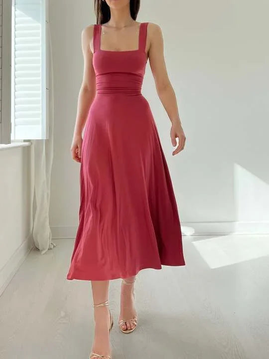 Square Neck Sleeveless A-Line Maxi Dress - View 6