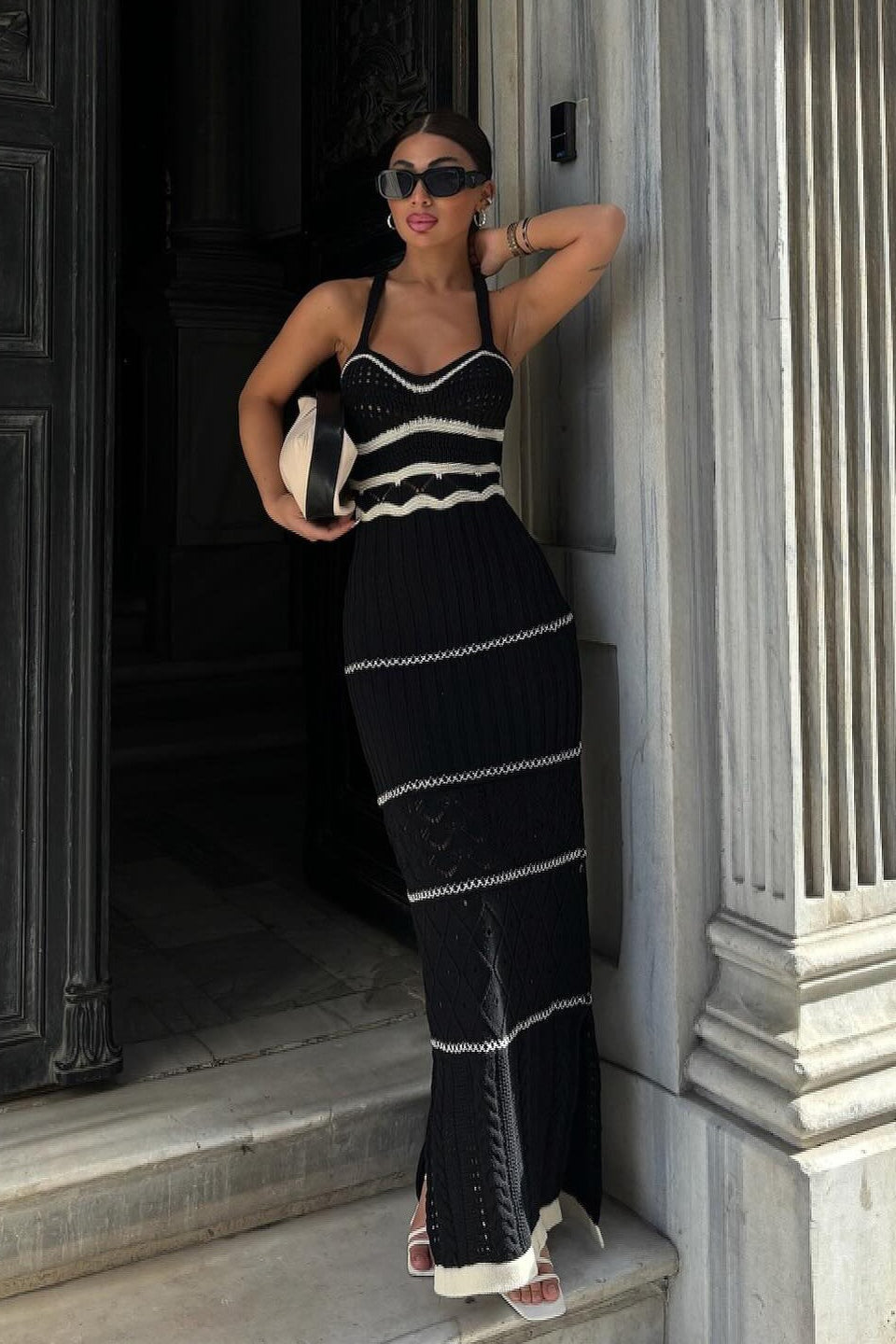 Knit Sleeveless Split Work Dress
