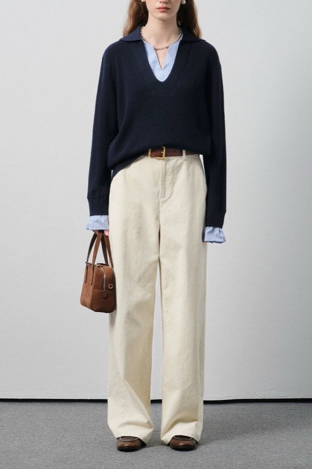 Two-in-One Wool Blend Knit Top