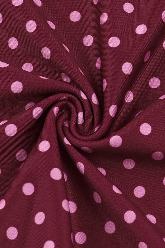 Polka Dot Cowl-Neck Spaghetti-Strap Maxi Dress
