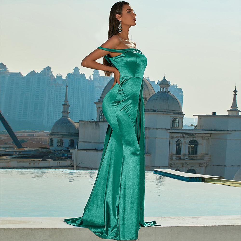 Satin Royale Ribboned Bodycon Dress - Fashionpara