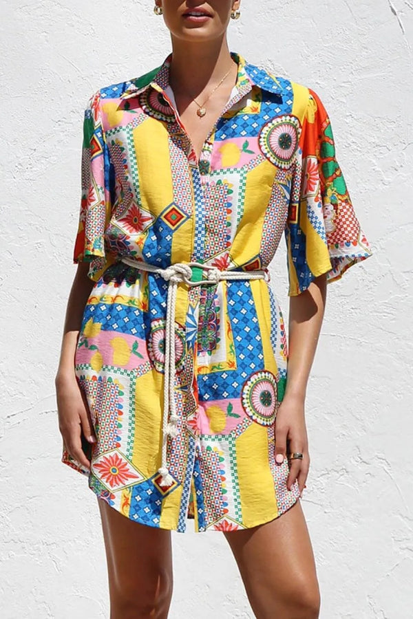 Unique Ethnic Pattern Print Melanie Dress - Fashionpara