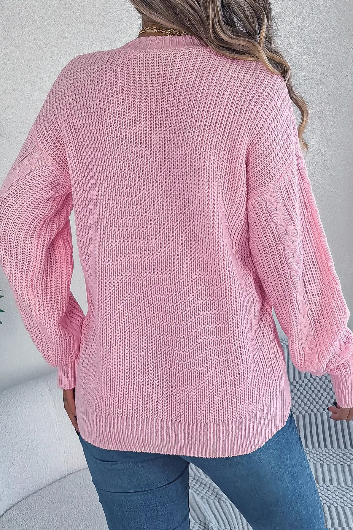 Knitted Long Sleeve Loose Single Breasted Cardigan 18