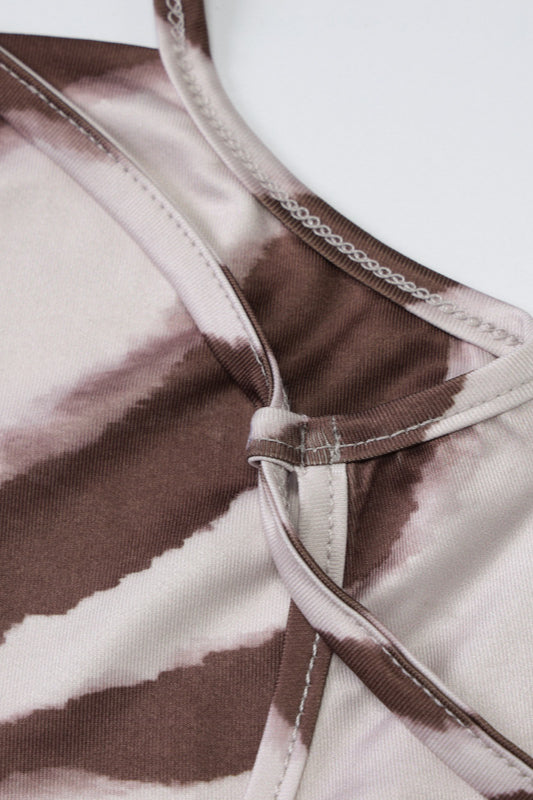 Sexy Open Back Printed Slim Fit Maxi Dress