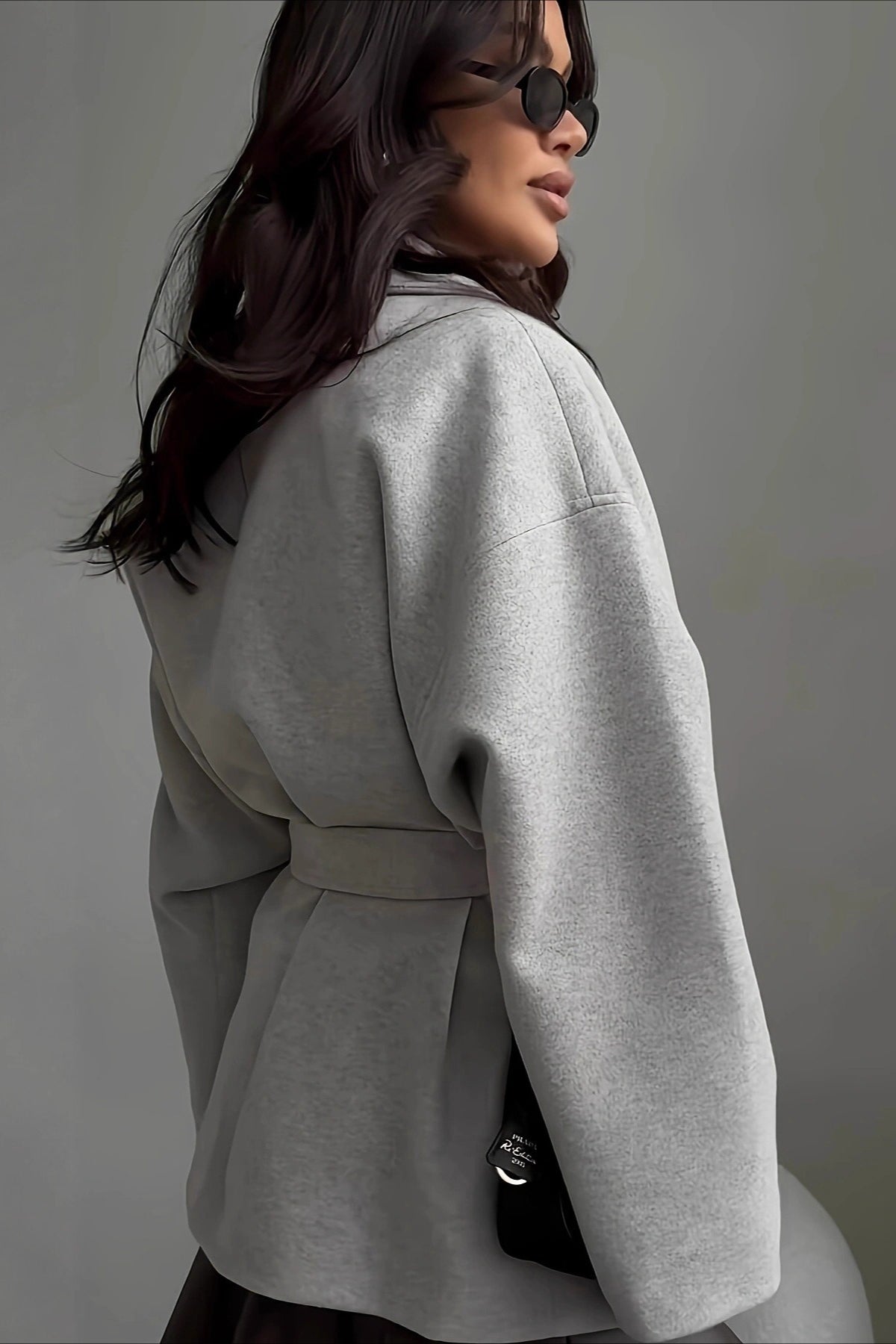 Belted Wool Blend Long Coat for Elegant Winter Style