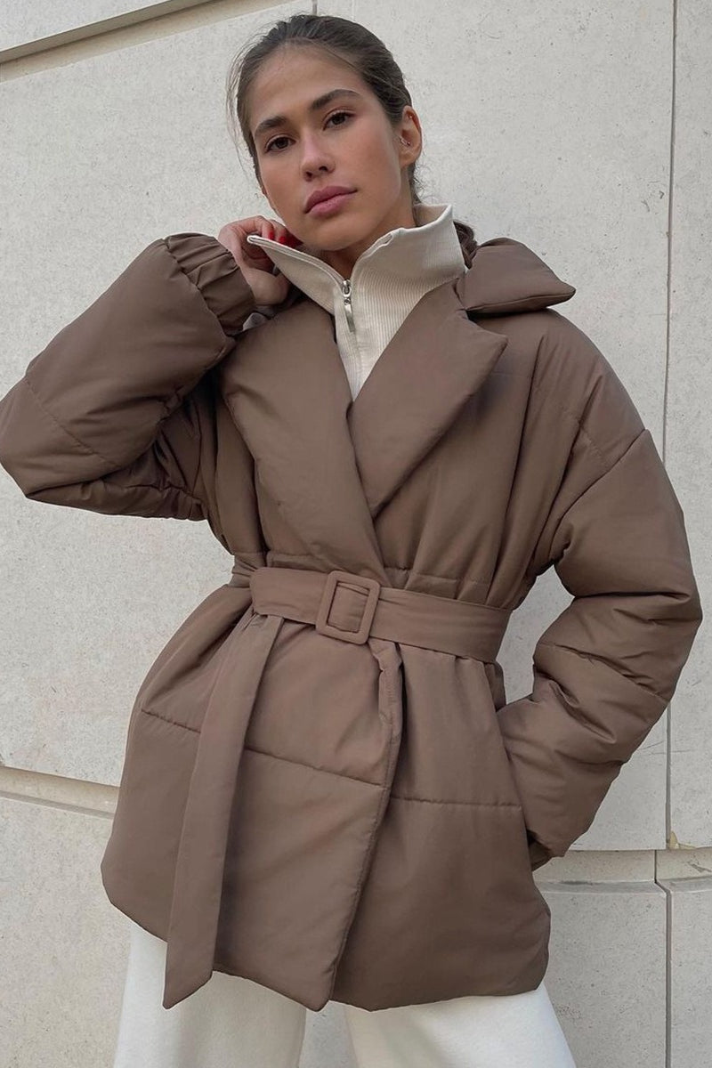 Structured Quilted Notch Collar Coat