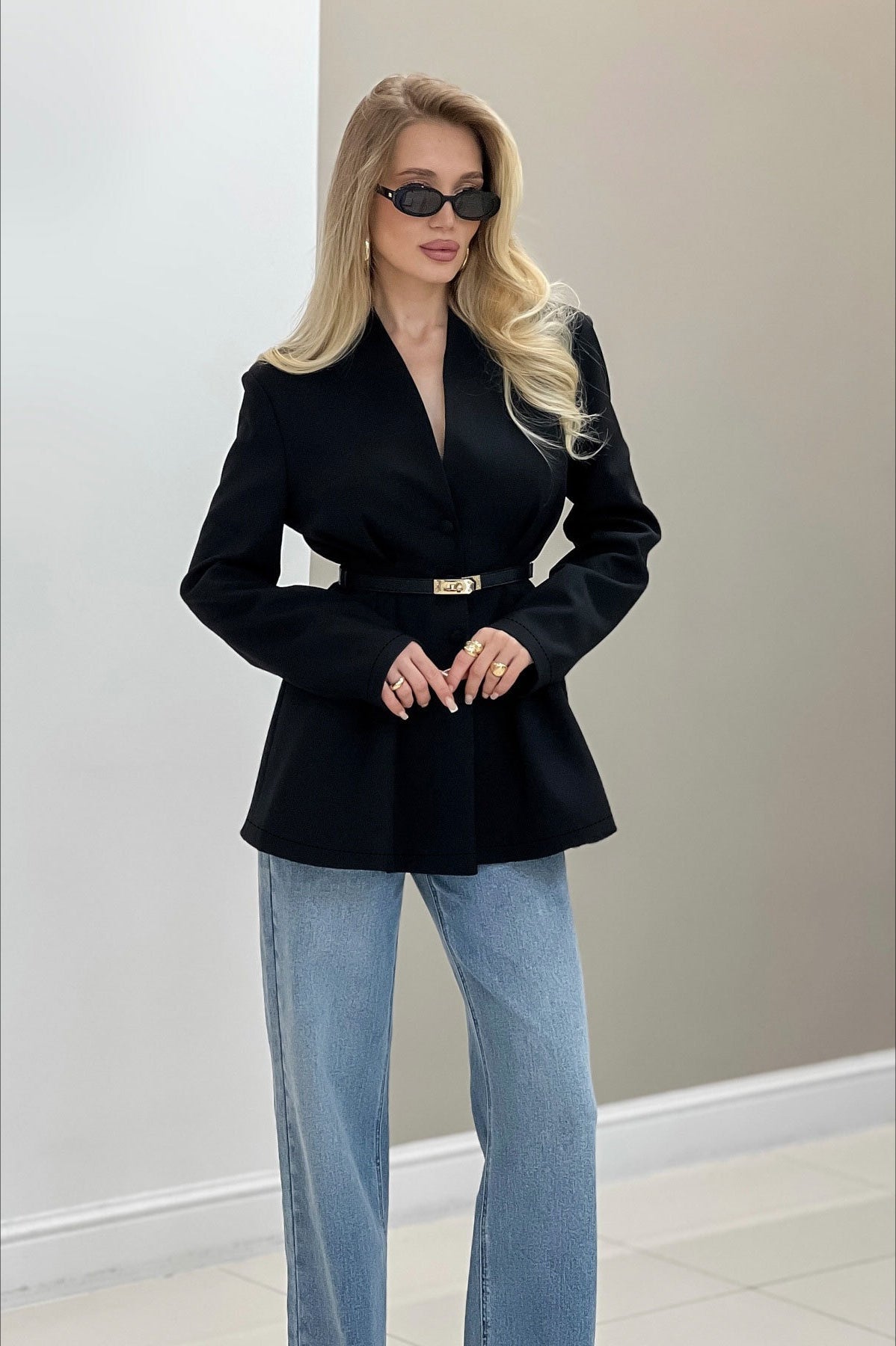 Belted Slim Fit Blazer