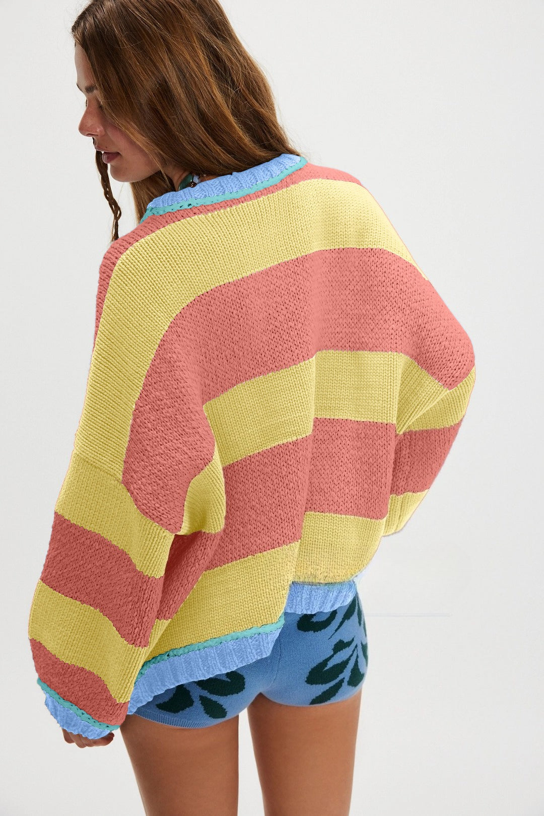 Loose Fit Striped Pullover Sweater
