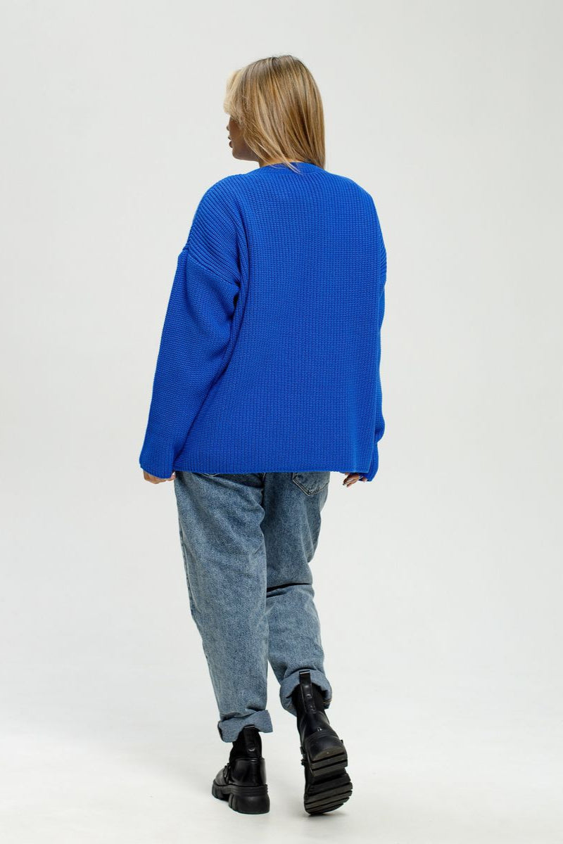 PrincessAce Stylish Loose Fit Crew Neck Knit Sweater