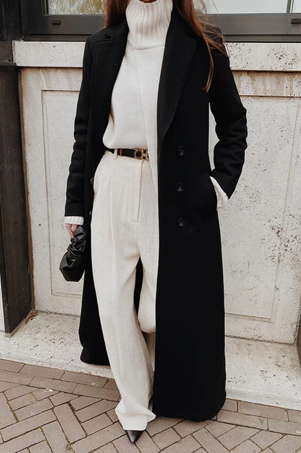 Thick Fleece Lined Maxi Casual Cold Weather Overcoat - Fashionpara