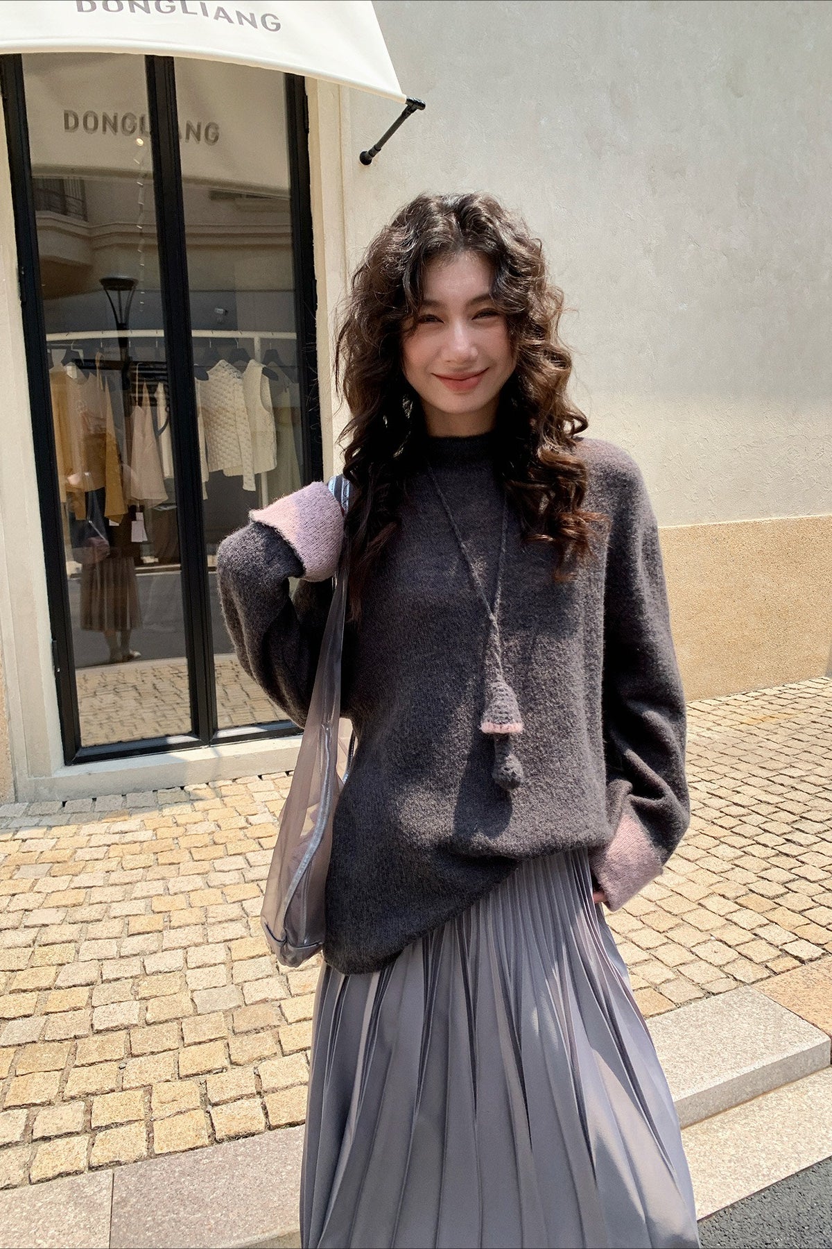 Color-Block Mock Neck Knit Sweater for Effortless Style