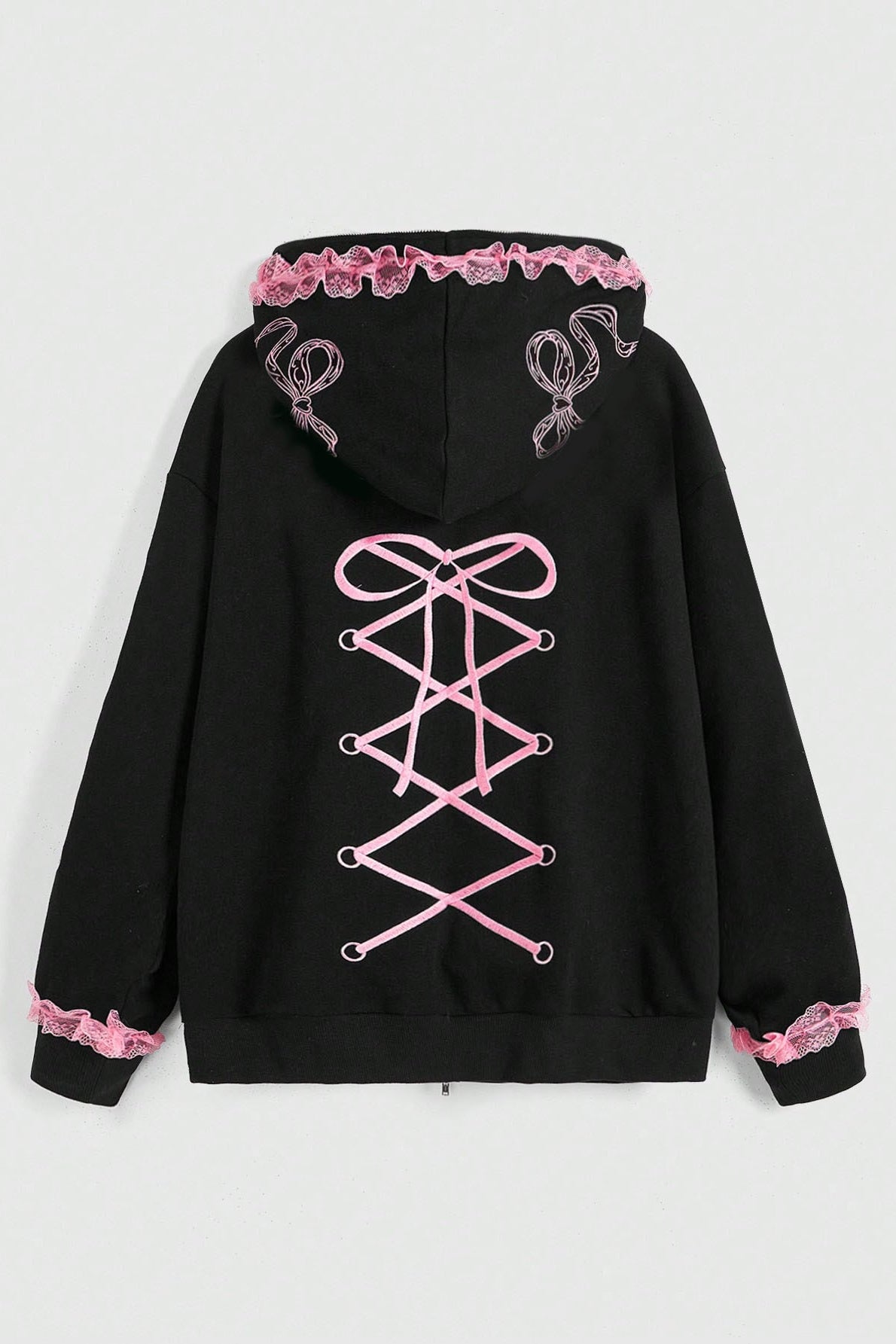 Embroidered Abstract Zip Hoodie 2