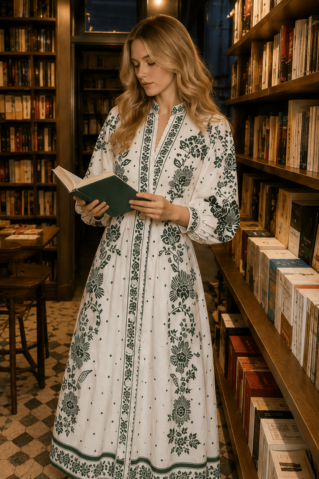 Floral Print Long Sleeve Button Front Maxi Dress 6