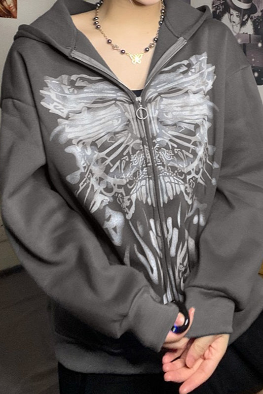 Dark Graphic Colorblock Hoodie - Fashionpara