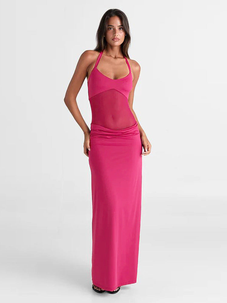 Mesh Sweetheart Cross-Front Cut-Out Ruched Bodycon Maxi Dress 8