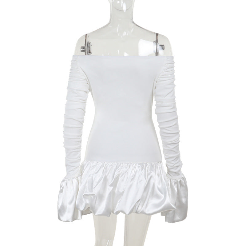 Frostene Off Shoulder Mini Dress-White