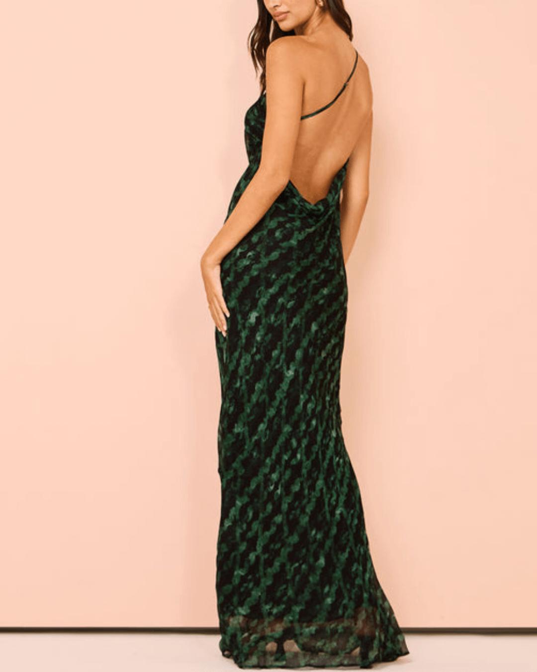 One Shoulder Cowl Back Maxi Dress - Fashionpara