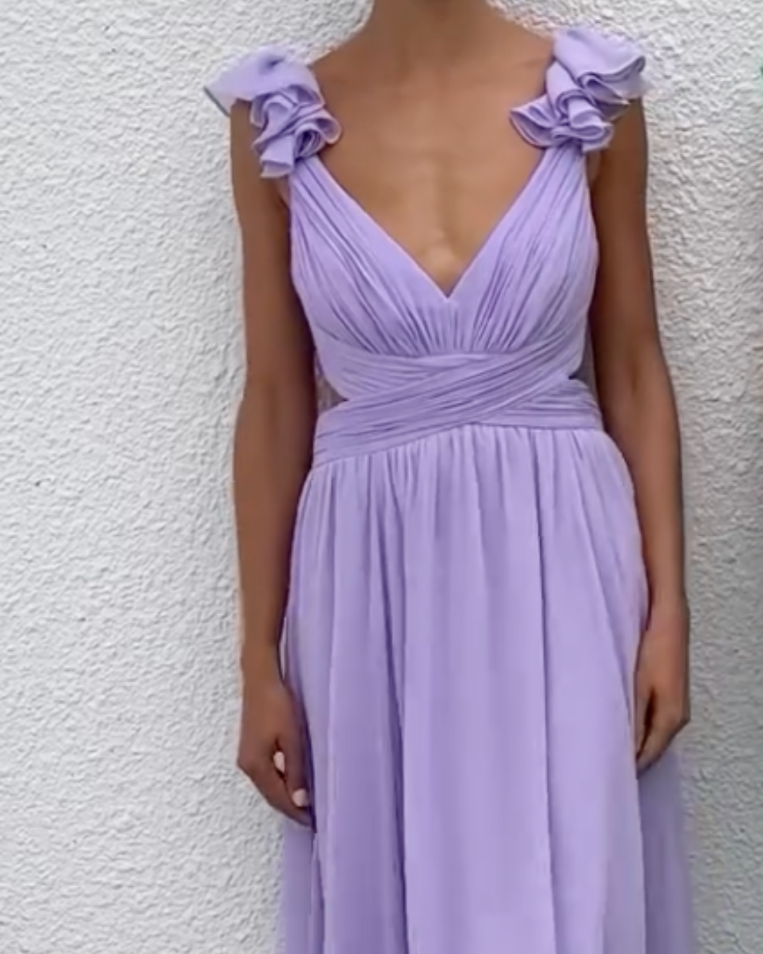 Ruffle Shoulder Maxi Dress - Fashionpara