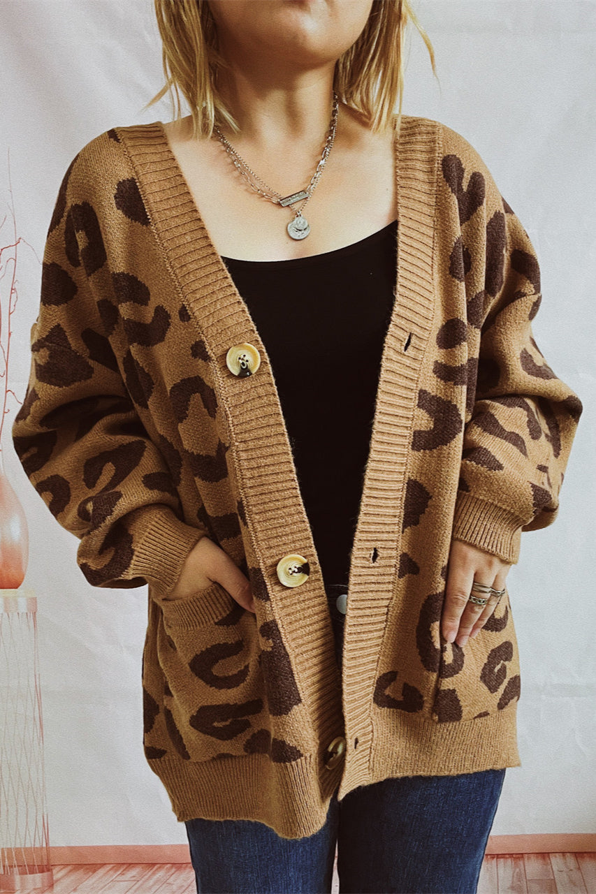 Stylish Leopard Print Long Sleeve Cardigan for Effortless Chic