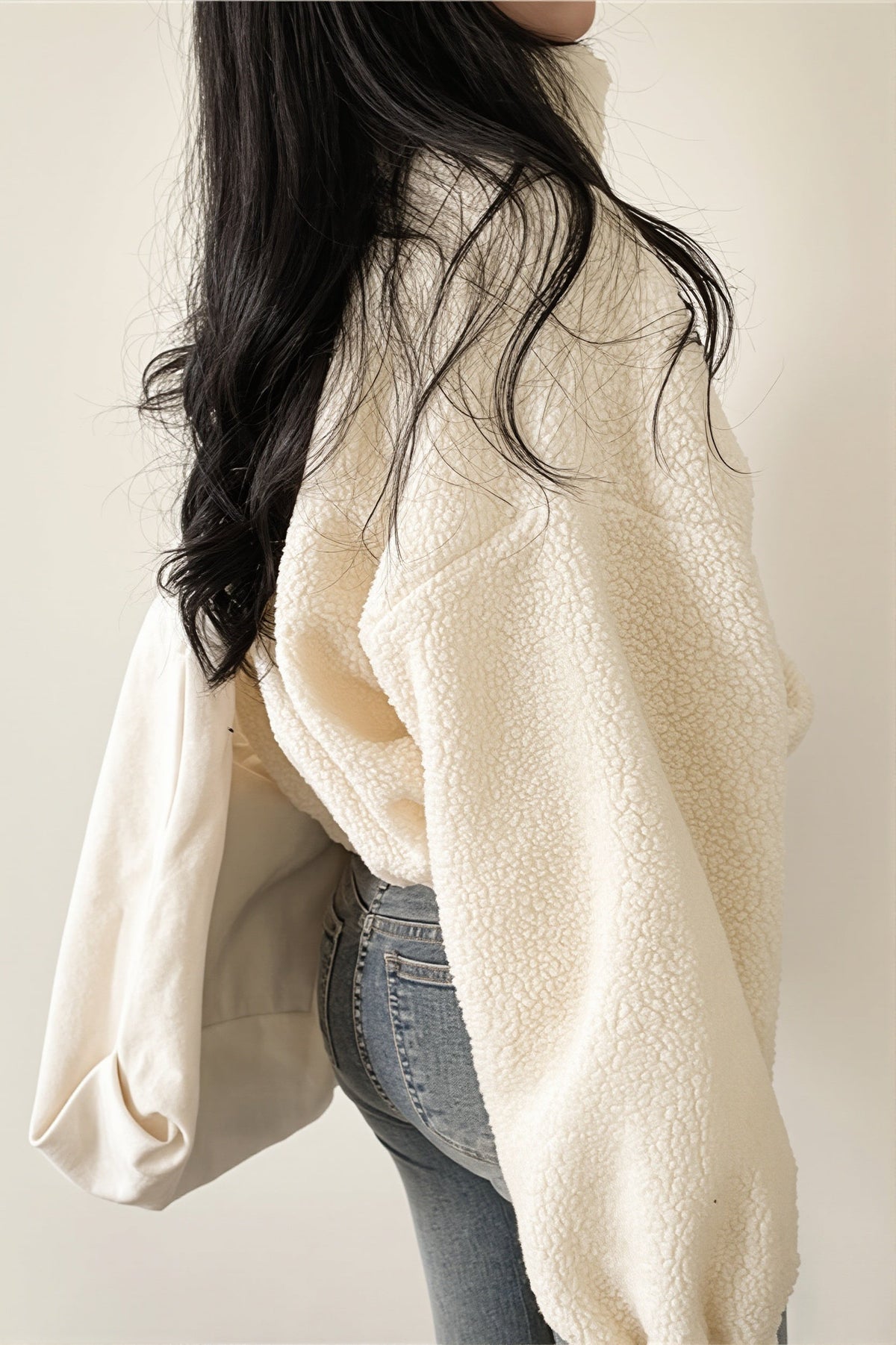 Teddy Fleece Stand Collar Zip Jacket