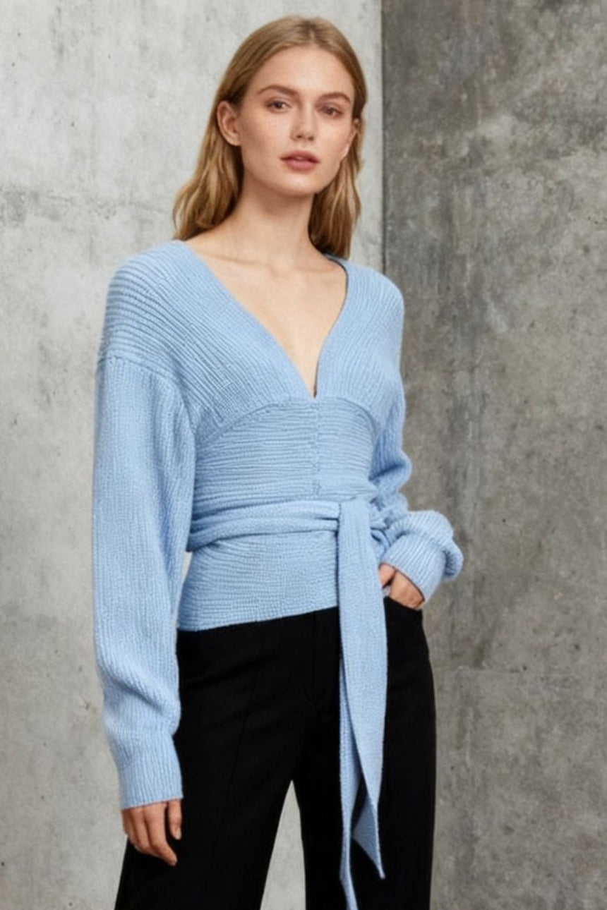 Slim Fit V-Neck Knit Top