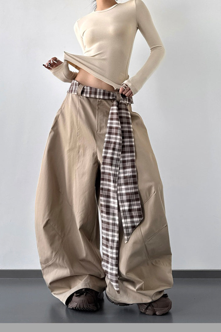 Vintage Layered Wide-Leg Palazzo Pants