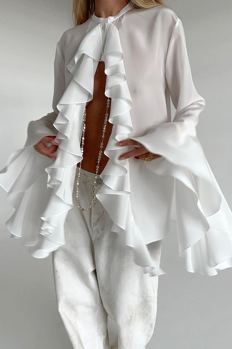 Design Ruffle Flare Blouse