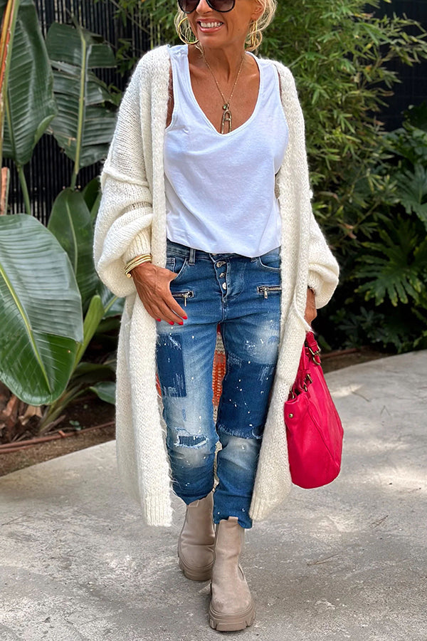 Calling for Love Back Oversized Midi Cardigan with Pockets