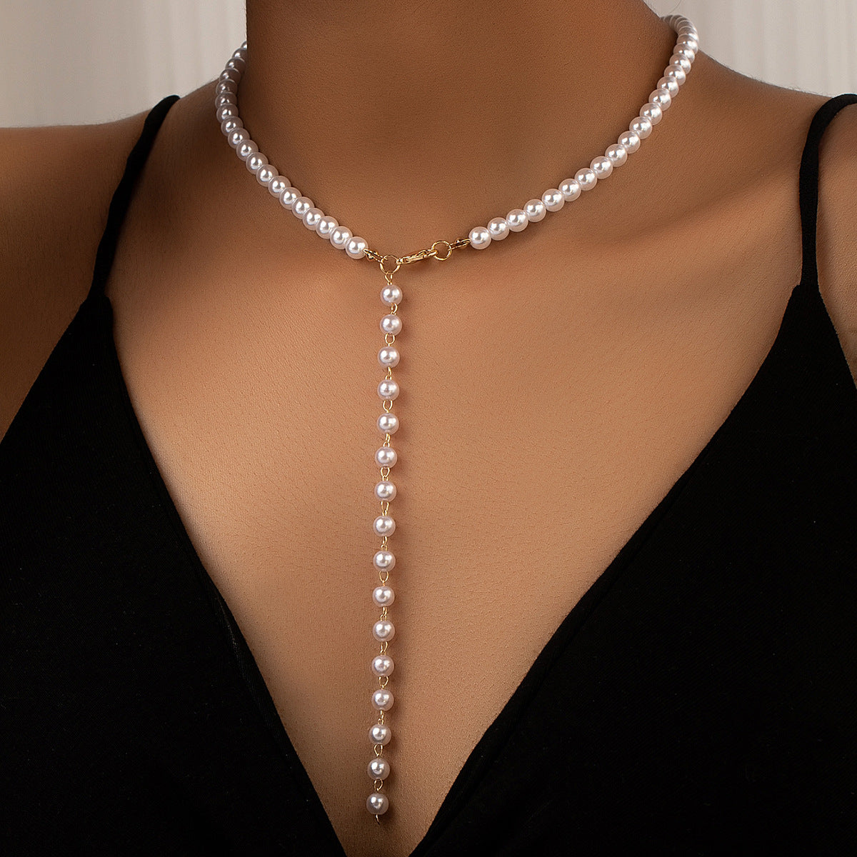 Pearl Tassel Y-shaped Necklace