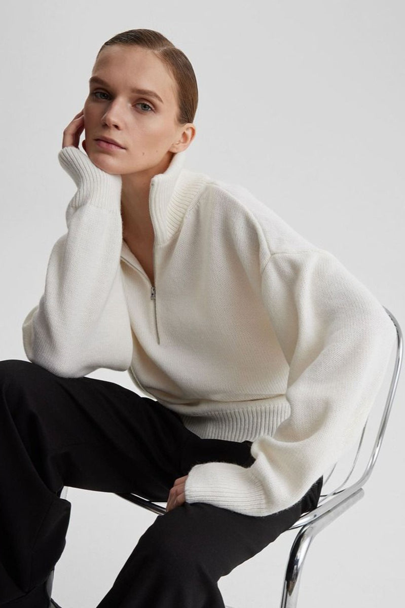 Cozy Half Zip Knit Sweater