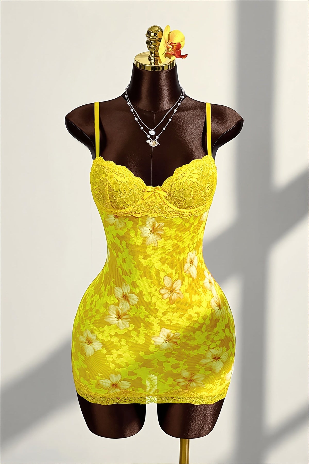Animal Print Lace Trim Cami Slip Mini Dress 4